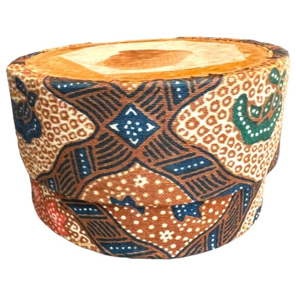 Vtg 1970s Set 12 COASTERS Boho / MCM Batik Fiber Coasters with Lidded Box 3.5" - Picture 10 of 16